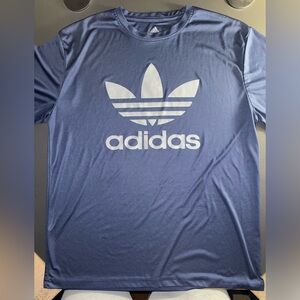 Adidas Active Shirt - Short Sleeve - Navy w/ Silver Trefoil Logo - Large